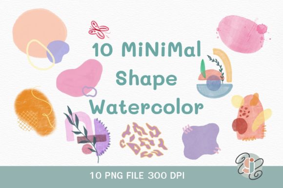 Download 10 Minimal Shape Watercolor - Premium Resources