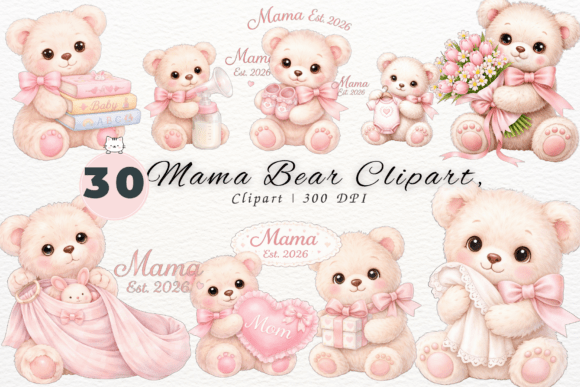 Download Cute Bear Floral Clipart,Mother's Day - Floral clipart Collection