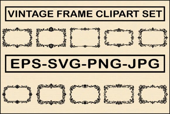 Download Vintage Ornate Frame Clipart Set - Premium Bundle