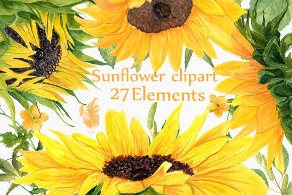 Download Sunflower Watercolor Clipart SUNFLOWER CLIP ART Wedding Clipart Floral Clipart Separate Flowers Diy Wedding - Floral clipart Collection