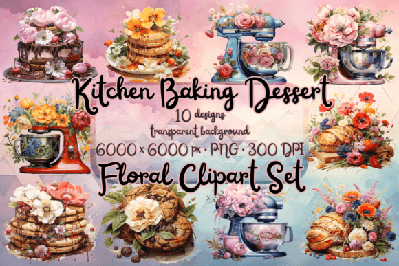 Download Floral Clipart Kitchen Baking Dessert - Floral clipart Collection