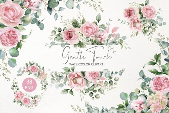 Download Pink Floral Clipart. Watercolor Flowers - Floral clipart Collection