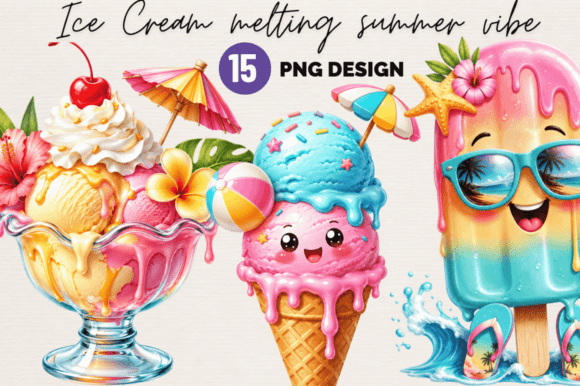 Download Ice Cream Summer Clipart Set PNG Bundle - Clipart set png Collection